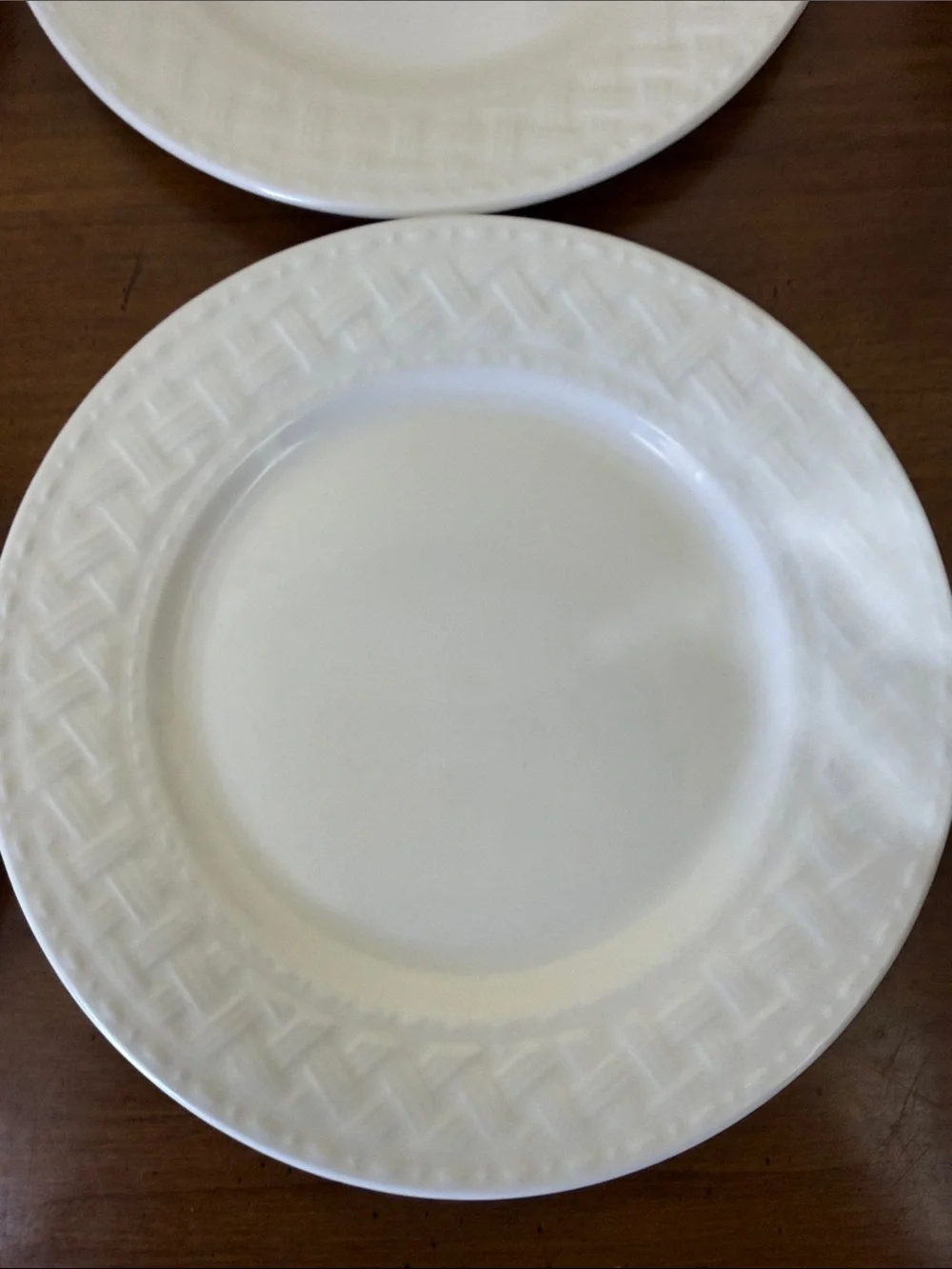 Pfaltzgraff White Embossed Rim Salad Plates - Set of 4